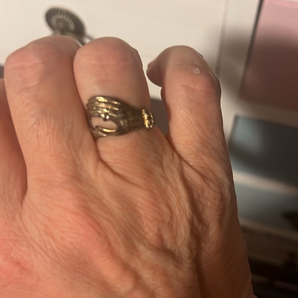 Sterling silver hand ring vintage marked size 7 sale - Picture 3 of 8